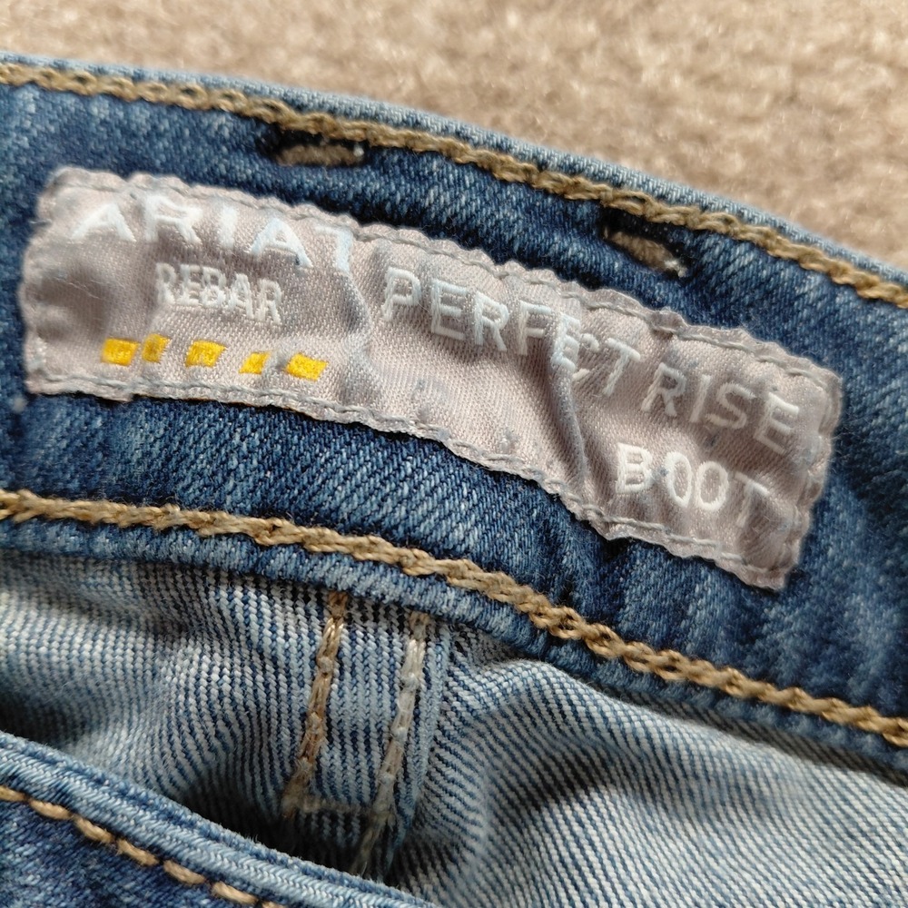 Ariat Rebar Perfect Rise Boot Jeans Womens Size 20WR Malibu Blue Riveter - Picture 14 of 16